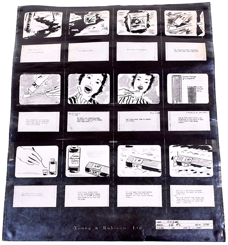 Gibbs SR Toothpaste advert storyboard