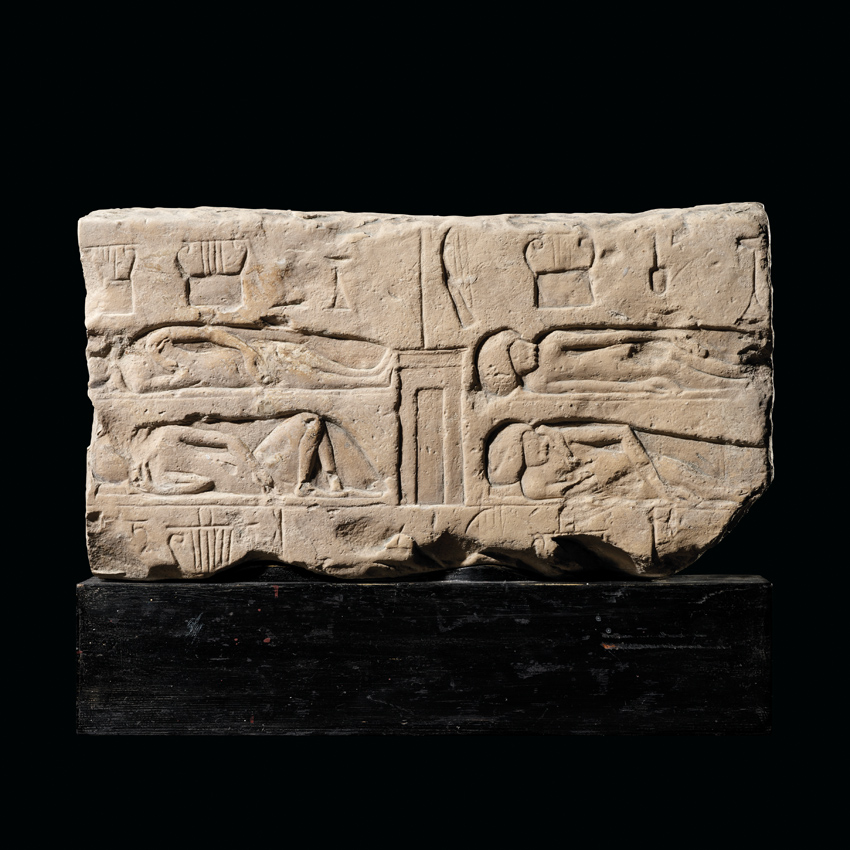 Egyptian limestone relief
