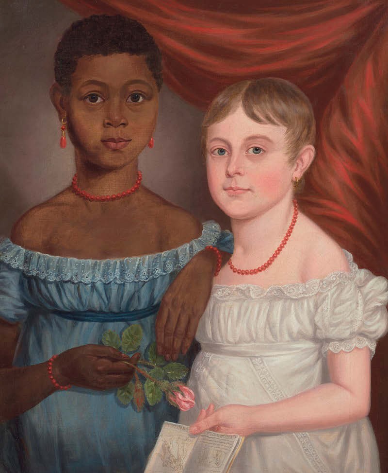 Folk art double portrait