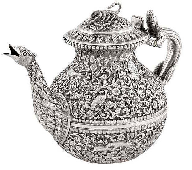 Silver teapot