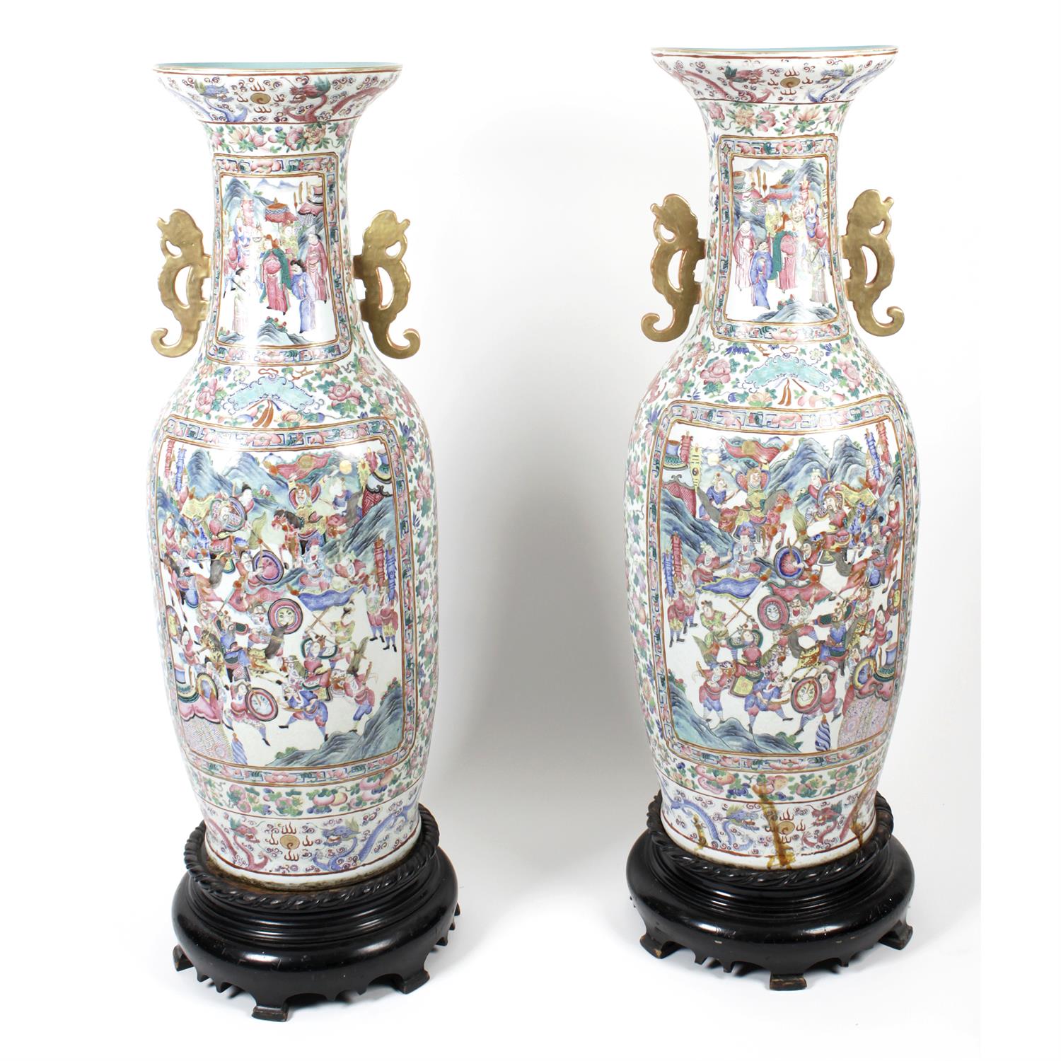 Cantonese porcelain vases