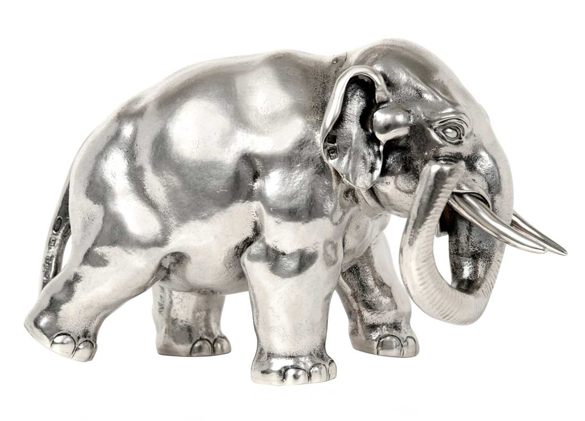 Fabergé silver elephant table lighter