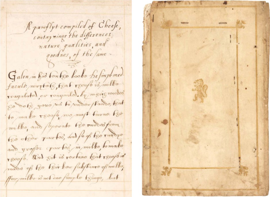 Elizabethan manuscript on cheese