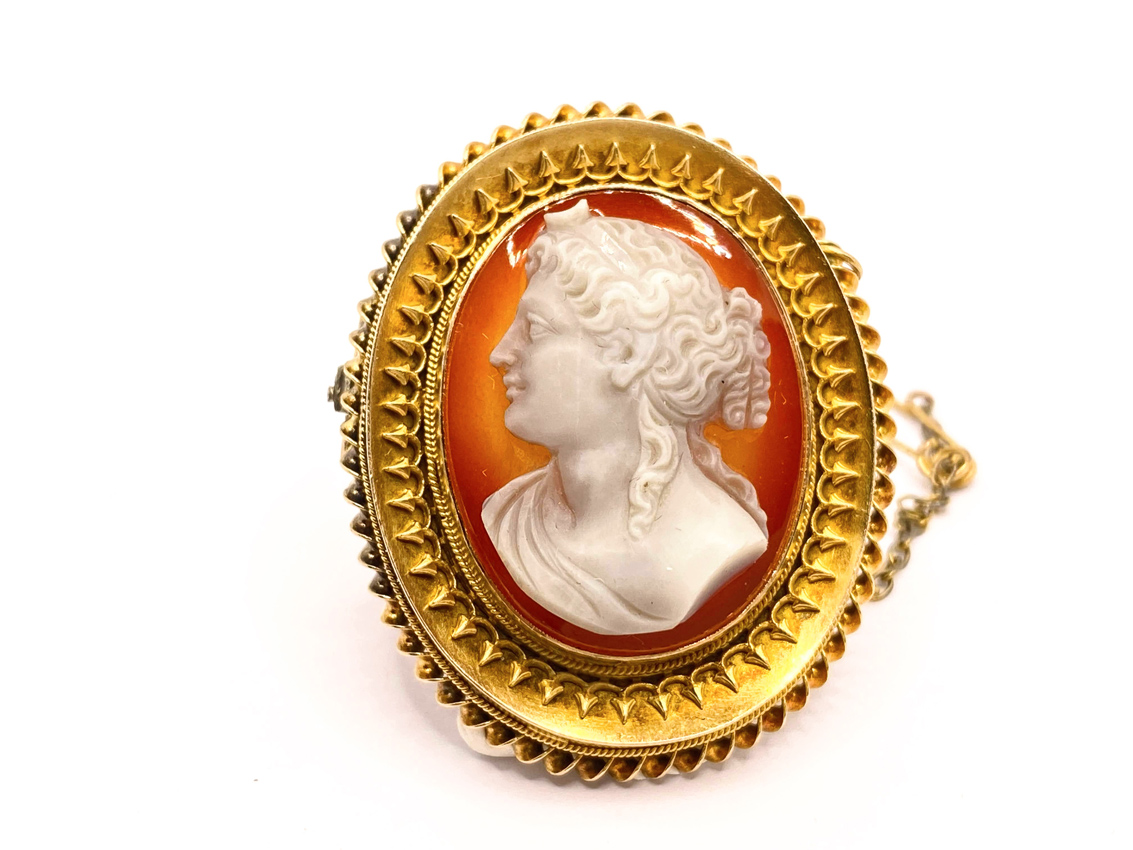 Hardstone brooch