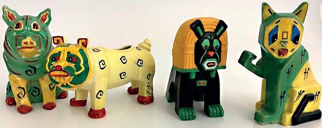 Louis Wain ceramic cats