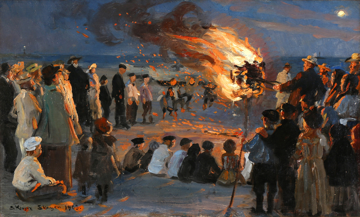 Bonfire on Skagen Beach by Peder Severin Kroyer