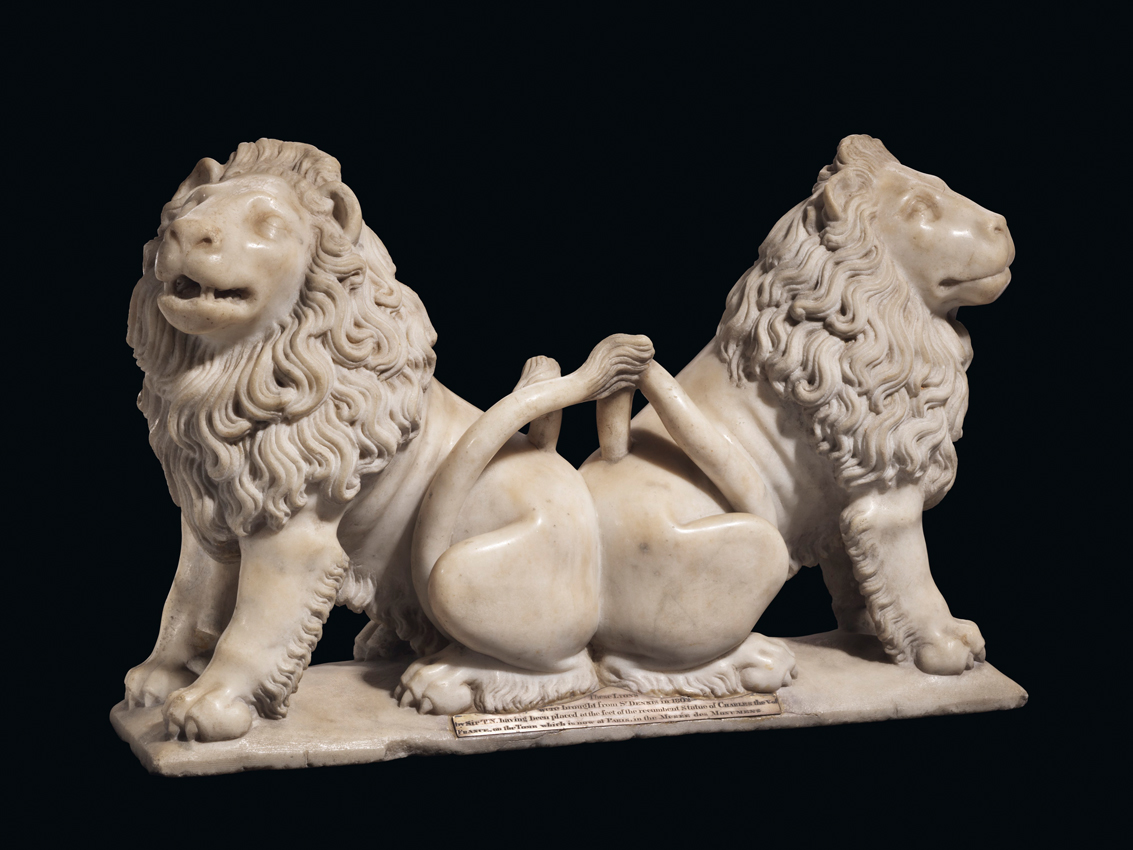 Marble lions from the tomb of Charles V of France