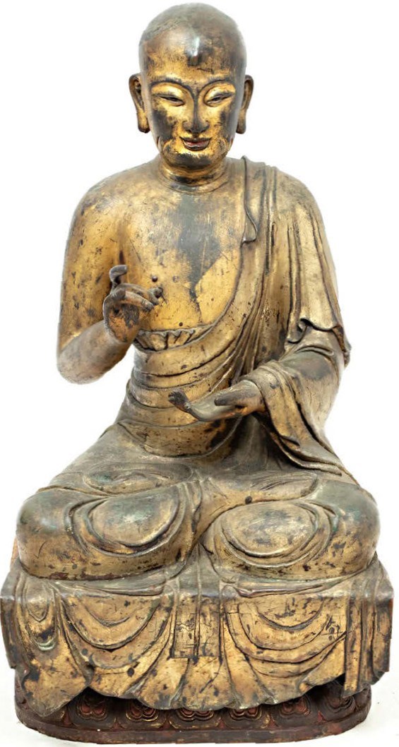 Bronze figure of a Luohan
