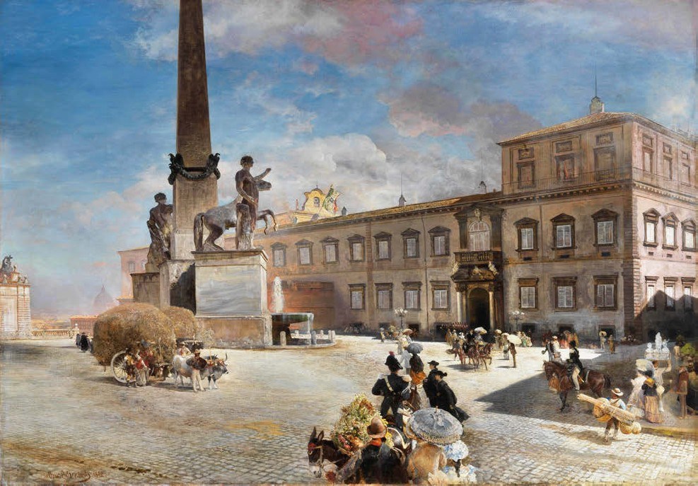 View of the piazza del Quirinale in Rome