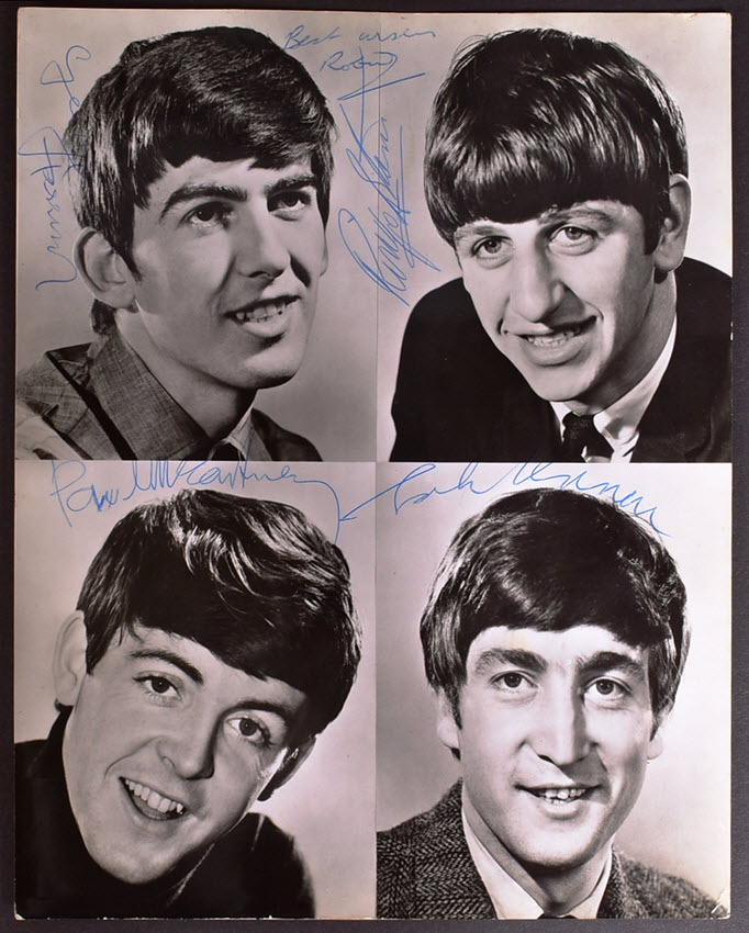 A signed photograph of The Beatles